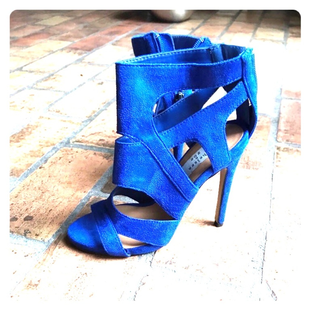 Size 7.5 Royal Blue Suede Heels
